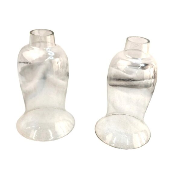 Clear Glass Bell-Shaped Cloche Dome Set Lamp Bulb Covers For Display & Home Déco - Picture 1 of 9